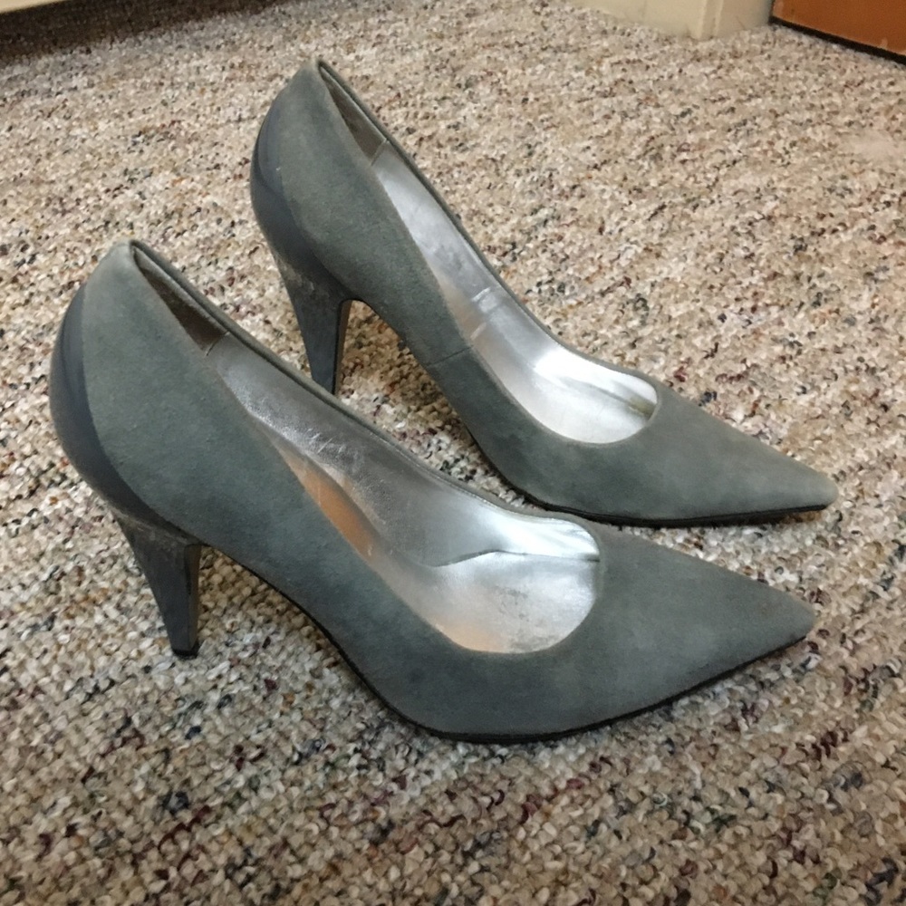 Grey Suede Pumps